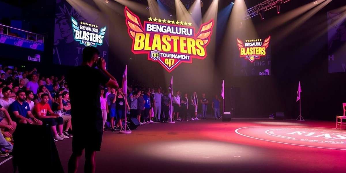 Bengaluru Blasters National Tournament Bengaluru Blasters national tournament finals in Bangalore with professional gamers competing on stage and large audience
